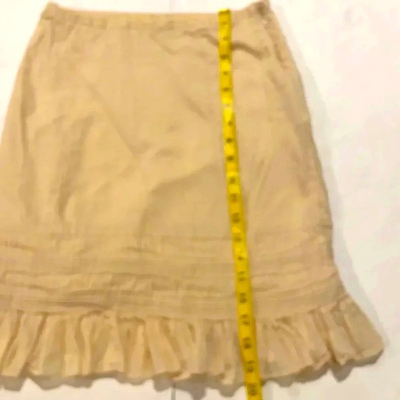 Anthropologie Odille cotton ruffled skirt Light tan Nicely lined Women’s size 2 - Picture 7 of 10